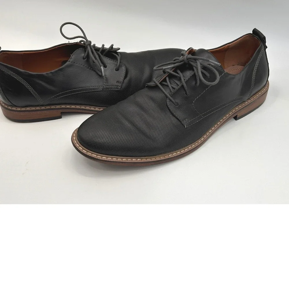 Madden M-NYTRO Mens Black Perforated Derby Dress Shoes Size 12 Business Casual